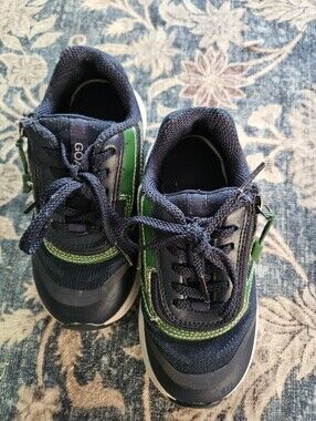 Kids Navy and Green Athletic Sneakers - Billy Footwear